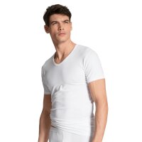 CALIDA Mens T-Shirt, 2-Pack - Natural Benefit, V-neck, single jersey White S (Small)