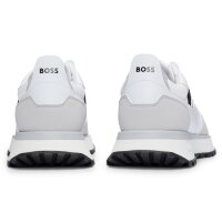 BOSS Herren Sneaker - Jonah Runn mx N, Turnschuh, Freizeit, Retro, Material-Mix Weiß EUR 43