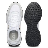 BOSS Herren Sneaker - Jonah Runn mx N, Turnschuh, Freizeit, Retro, Material-Mix Weiß EUR 43