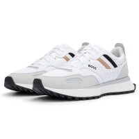 BOSS Mens Sneaker - Jonah Runn mx N, Sneaker, Casual, Retro, Material Mix White EUR 43 (UK 9)