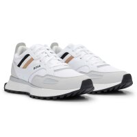 BOSS Herren Sneaker - Jonah Runn mx N, Turnschuh, Freizeit, Retro, Material-Mix Weiß EUR 44