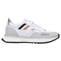 BOSS Mens Sneaker - Jonah Runn mx N, Sneaker, Casual, Retro, Material Mix White EUR 44 (UK 10)