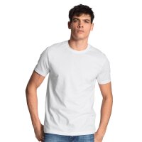 CALIDA Mens T-Shirt, 2-Pack - Natural Benefit, Round Neck, 100% Cotton White M (Medium)