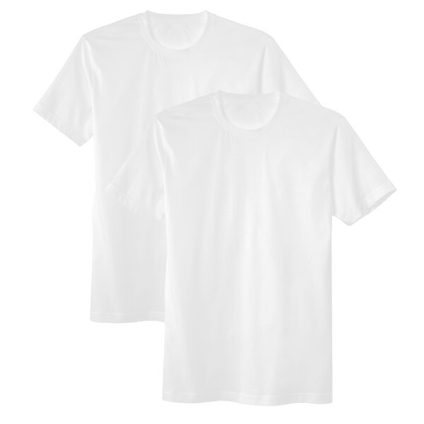 CALIDA Herren T-Shirt, 2er Pack - Natural Benefit, Rundhals-Ausschnitt, 100% Baumwolle Weiß S (46/48)