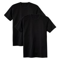 CALIDA Herren T-Shirt, 2er Pack - Natural Benefit, Rundhals-Ausschnitt, 100% Baumwolle Schwarz S (46/48)