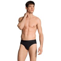 CALIDA Mens Briefs, 3-Pack - Natural Benefit, Elastic Waistband, Single Jersey Black S (Small)