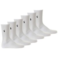 POLO RALPH LAUREN mens tennis socks, 6-pack - CREW-6-PACK, logo, one size