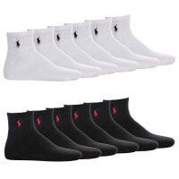 POLO RALPH LAUREN Mens quarter socks, 6-pack - QUARTER-SOCKS-6-PACK, One Size