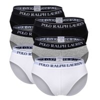 POLO RALPH LAUREN Mens Briefs, 6-Pack - LOW RISE BRF-6-PACK-BRIEF, Cotton Stretch, Logo Waistband