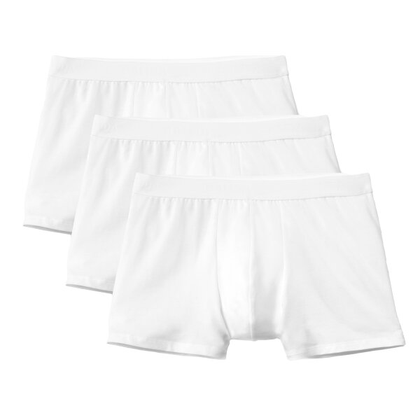 CALIDA Mens Boxer Shorts, 3-Pack - Natural Benefit, Elastic Waistband, Single Jersey White S (Small)