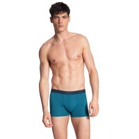 CALIDA Mens Boxer Shorts, 3-Pack - Natural Benefit, Elastic Waistband, Single Jersey Black/Blue M (Medium)