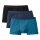 CALIDA Herren Boxershorts, 3er Pack - Natural Benefit, Elastikbund, Single Jersey Schwarz/Blau M (50)