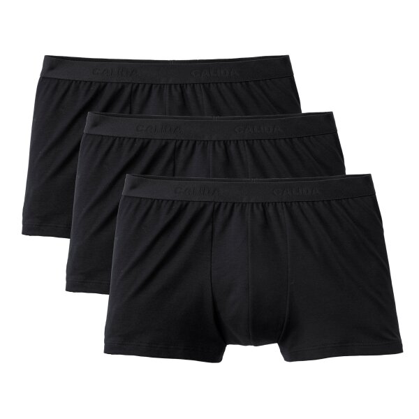 CALIDA Mens Boxer Shorts, 3-Pack - Natural Benefit, Elastic Waistband, Single Jersey Black M (Medium)