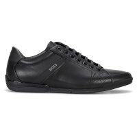 BOSS mens sneaker - Saturn Lowp, trainers, leisure, material mix with genuine leather Black EUR 41 (UK 7)