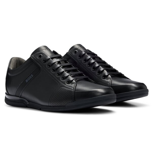 BOSS Herren Sneaker - Saturn Lowp Lux4, Turnschuh, Freizeit, Echtleder Schwarz EUR 45