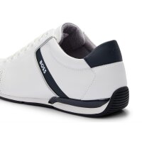 BOSS mens sneaker - Saturn Lowp, trainers, leisure, material mix with genuine leather White EUR 41 (UK 7)