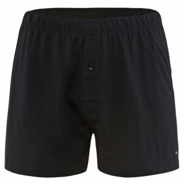 CALIDA Mens Jersey Boxer Shorts - Cotton Code, unicolored, 100% cotton Black M (Medium)