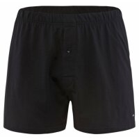 CALIDA Mens Jersey Boxer Shorts - Cotton Code, unicolored, 100% cotton Black M (Medium)