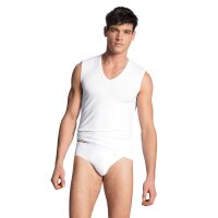 CALIDA Mens Undershirt - Cotton Code, V-neck, City shirt, single jersey White S (Small)