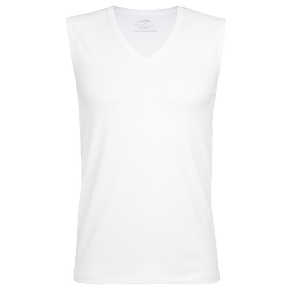 CALIDA Mens Undershirt - Cotton Code, V-neck, City shirt, single jersey White XL (X-Large)