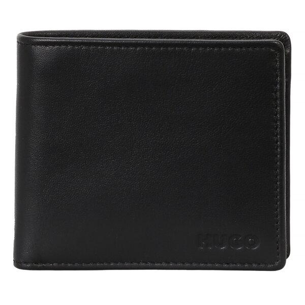 BOSS mens wallet with coin pocket - ASOLO, wallet, genuine leather, 9.5x11x2.5cm (HxWxD) Black