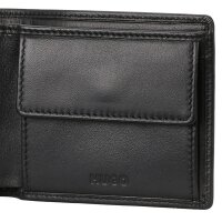 BOSS mens wallet with coin pocket - ASOLO, wallet, genuine leather, 9.5x11x2.5cm (HxWxD) Black