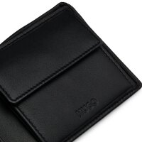 BOSS mens wallet with coin pocket - ASOLO, wallet, genuine leather, 9.5x11x2.5cm (HxWxD) Black