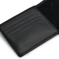 HUGO Herren Geldbörse mit Münzfach - SUBWAY TRIFOLD, Geldbeutel, Echtleder, 9,5x11x3cm (HxBxT) Schwarz