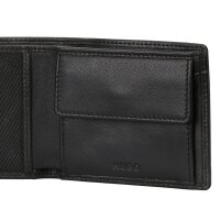 HUGO mens wallet with coin compartment - SUBWAY COIN, wallet, genuine leather, 9.5x11x2.5cm (HxWxD) Black