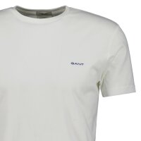 GANT Herren T-Shirt - CONTRAST LOGO, Rundhals, kurzarm, Baumwolle, Logo-Stickerei Weiß 4XL
