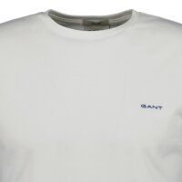 GANT Mens T-shirt - REGULAR SHIELD, round neck, short sleeve, cotton, embroidery White 4XL (XXXX-Large)