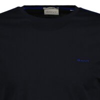 GANT Herren T-Shirt - CONTRAST LOGO, Rundhals, kurzarm, Baumwolle, Logo-Stickerei Schwarz 2XL
