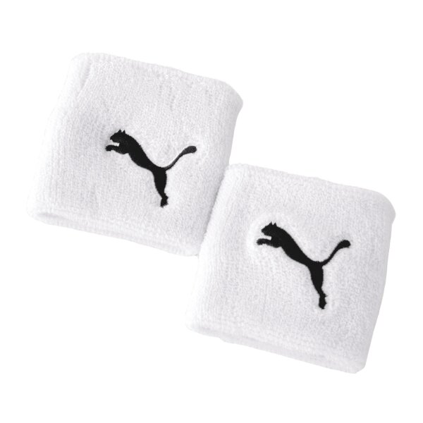 PUMA Unisex Sweatband, Pack of 2 - Wristband, One Size, Puma Cat Logo White