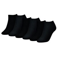 TOMMY HILFIGER Ladies Sneaker Socks, 6-pack - TH, cotton, plain Black 35-38
