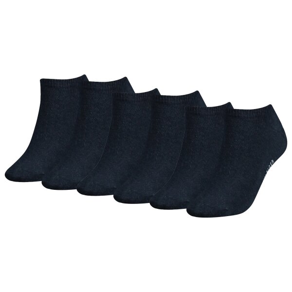 TOMMY HILFIGER Damen Sneaker Socken, 6er Pack - TH, Baumwolle, Uni Blau 35-38