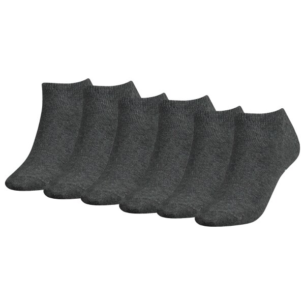 TOMMY HILFIGER Ladies Sneaker Socks, 6-pack - TH, cotton, plain Grey 35-38
