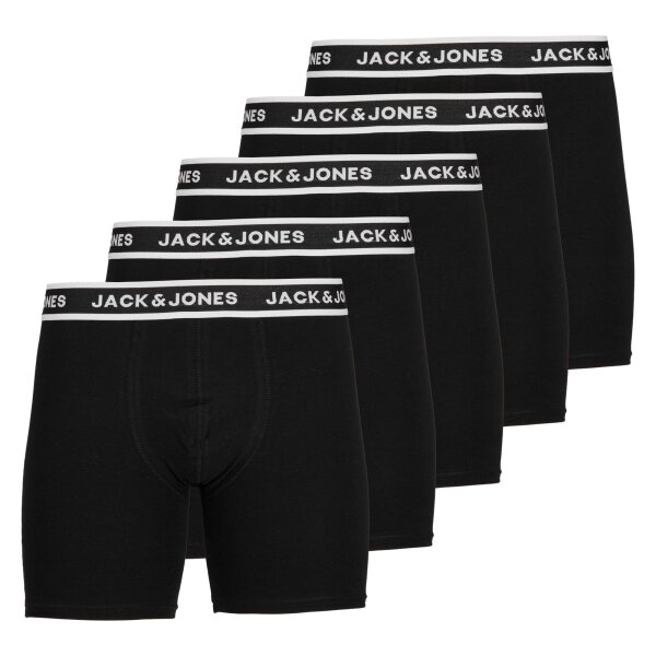 JACK&JONES Herren Boxer Shorts, 5er Pack - JACSOLID BOXER BRIEFS, Baumwoll-Stretch, Logobund