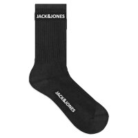 JACK&JONES Childrens Tennis Socks, 5-Pack - JACBASIC LOGO TENNISSOCK, Cotton Blend, Logo Black 33-37 (UK 1-4,5)