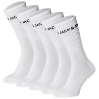 JACK&JONES Kinder Tennissocken, 5er Pack - JACBASIC LOGO TENNISSOCK, Baumwollmischung, Logo Weiß 33-37