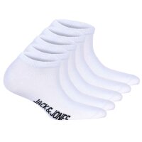 JACK&JONES Childrens Sneaker Socks, 5-Pack - JACDONGO SOCKS, Cotton Blend, Solid Color White 38-43 (UK 5-9,5)