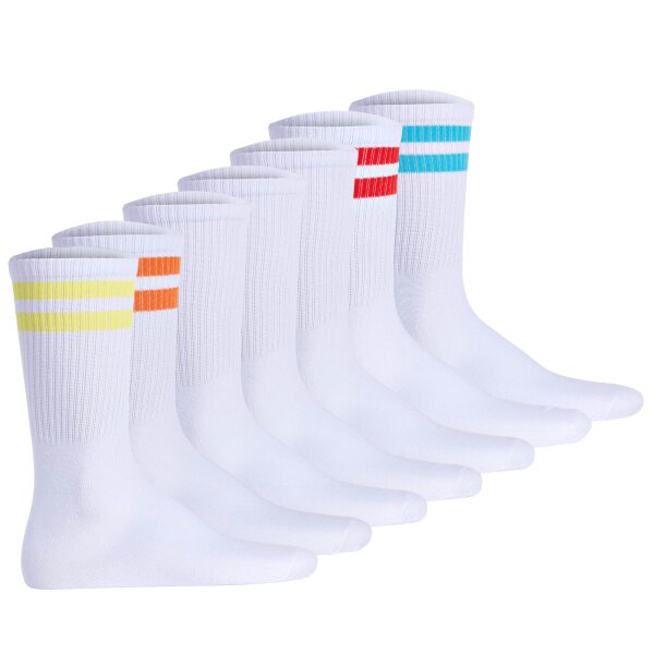 JACK&JONES Mens Tennis Socks, 7-Pack - JACELI STRIPES TENNIS SOCK, Stripes, One Size