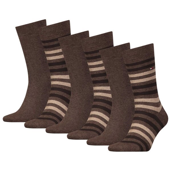 TOMMY HILFIGER Herren Socken, 6er Pack - Duo Stripe Sock, Strümpfe