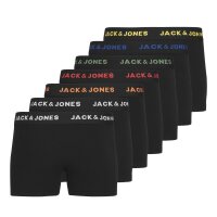 JACK&JONES Jungen Boxershorts, 7er Pack - JACBASIC TRUNKS, Baumwollmischung, Logobund Schwarz 176