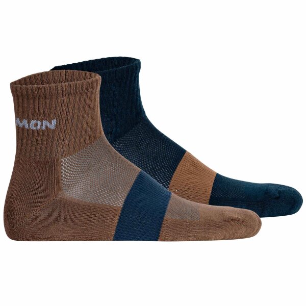 Salomon Unisex Quarter Socks, 2-pack - EVASION ANKLE, Hiking Socks, breathable