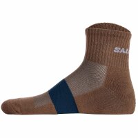 Salomon Unisex Quartersocken, 2er Pack - EVASION ANKLE, Wandersocken, atmungsaktiv Blau/Braun 39-41
