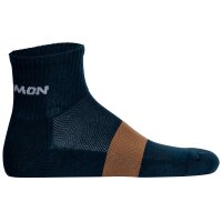 Salomon Unisex Quartersocken, 2er Pack - EVASION ANKLE, Wandersocken, atmungsaktiv Blau/Braun 39-41