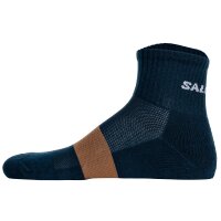 Salomon Unisex Quartersocken, 2er Pack - EVASION ANKLE, Wandersocken, atmungsaktiv Blau/Braun 39-41