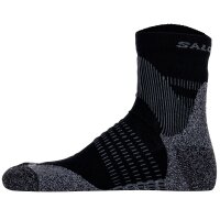 Salomon Unisex Quartersocken, 2er Pack - X ULTRA ACCESS QUARTER, Wandersocken, Merinowolle, atmungsaktiv Schwarz/Grau 42-44