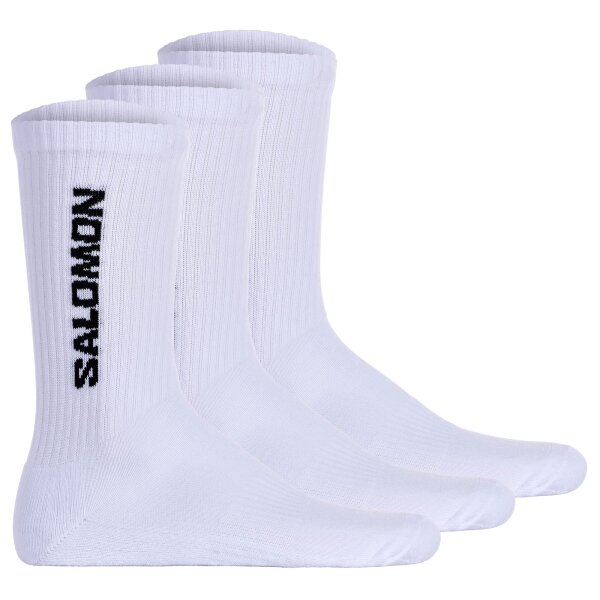 Salomon unisex socks, 3-pack - EVERYDAY CREW, terry cloth, support zone, logo White 42-44 (UK 8,5-10)