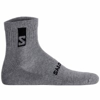 Salomon Unisex Quartersocken, 3er Pack - EVERYDAY ANKLE, Frottee, Stütz-Zone, Logo Schwarz/Weiß/Grau 45-47